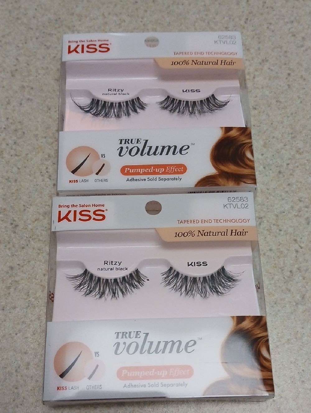 Kiss Ritzy False Eyelashes in Natural Black - True Volume Duo
